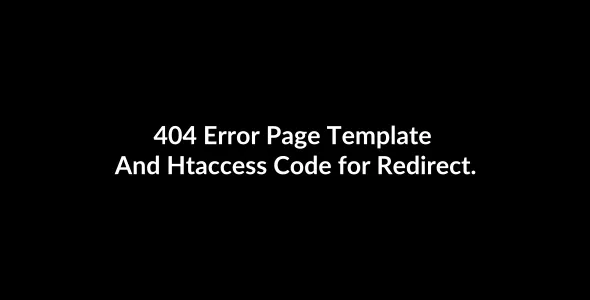 Modern 404 HTML Template with Redirect Rules digital product online